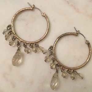 💕 5 for $10 LOFT brushed gold dangle hoops
